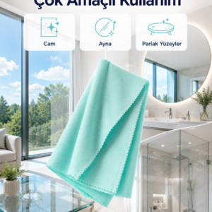 40x60 Mikrofiber Cam Temizlik Bezi İz ve Tüy Bırakmayan Profesyonel Cam Silme Bezi