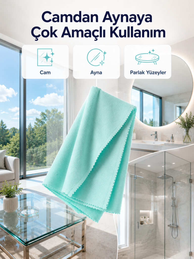 40x60 Mikrofiber Cam Temizlik Bezi İz ve Tüy Bırakmayan Profesyonel Cam Silme Bezi