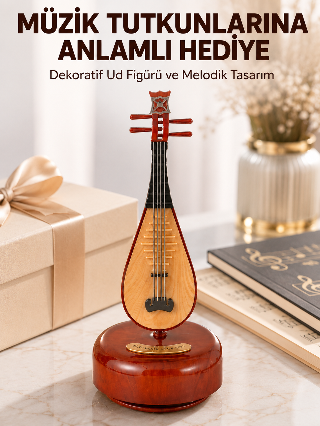 Enstrüman Figürlü Melodi Çalan Dekoratif Müzik Kutusu