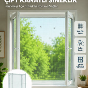 Pencere ve Balkon İçin Çift Kanatlı Sinek Koruma Sinekliği