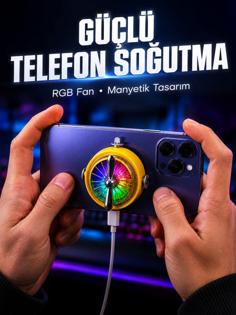 Mobil Oyuncular İçin RGB Işıklı Telefon Soğutucu