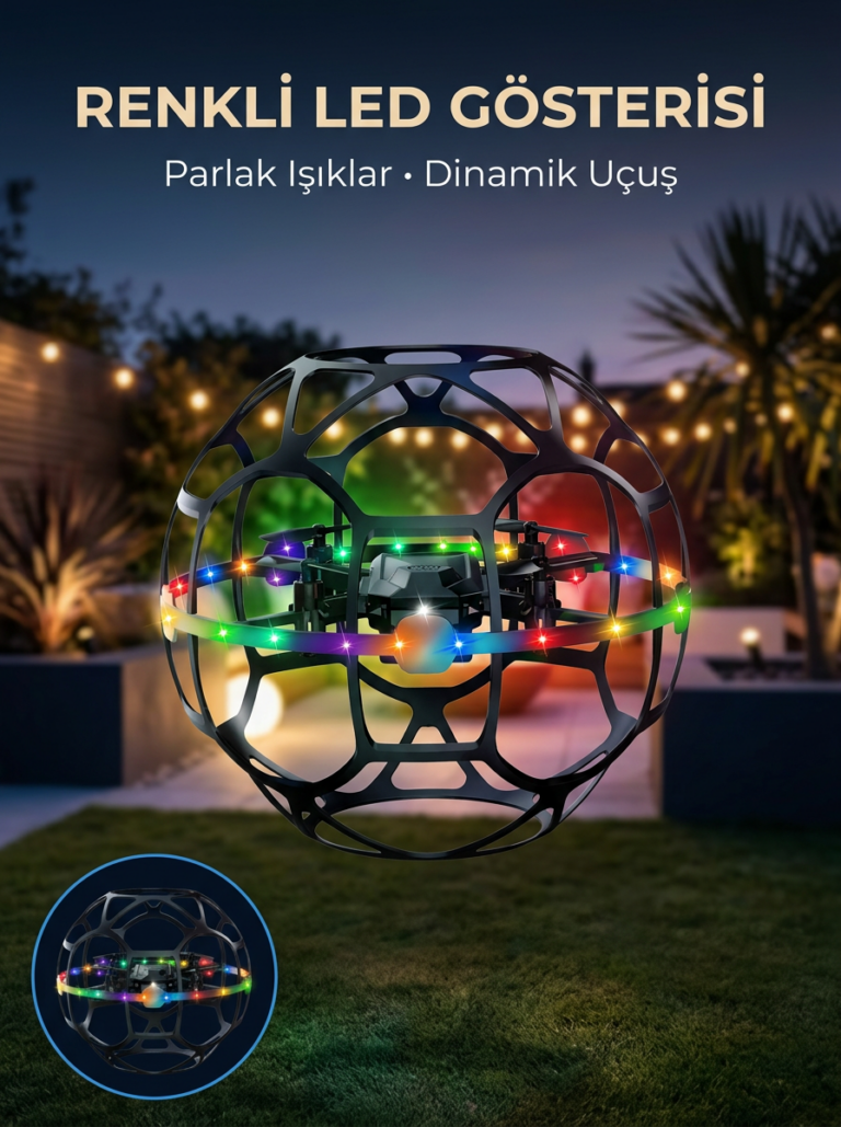 Koruyucu Kafesli Dron El Hareketiyle Kontrol Edilebilen Uçan