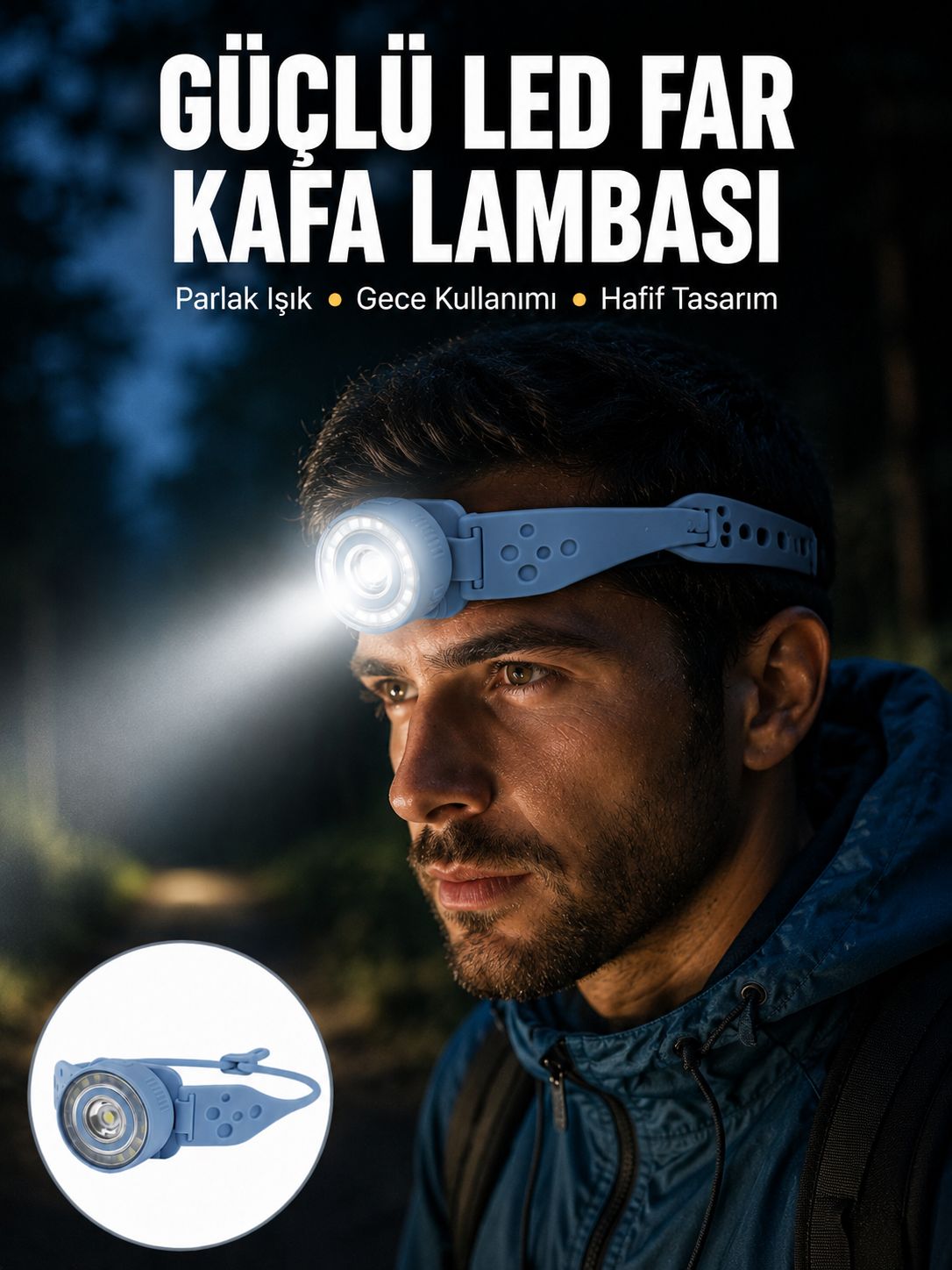LED Kafa Lambası Kamp Yürüyüş ve Gece Kullanımı İçin Yeni Nesil