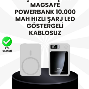 10000mAh Kapasiteli Manyetik USB-C ve Kablosuz Powerbank W09