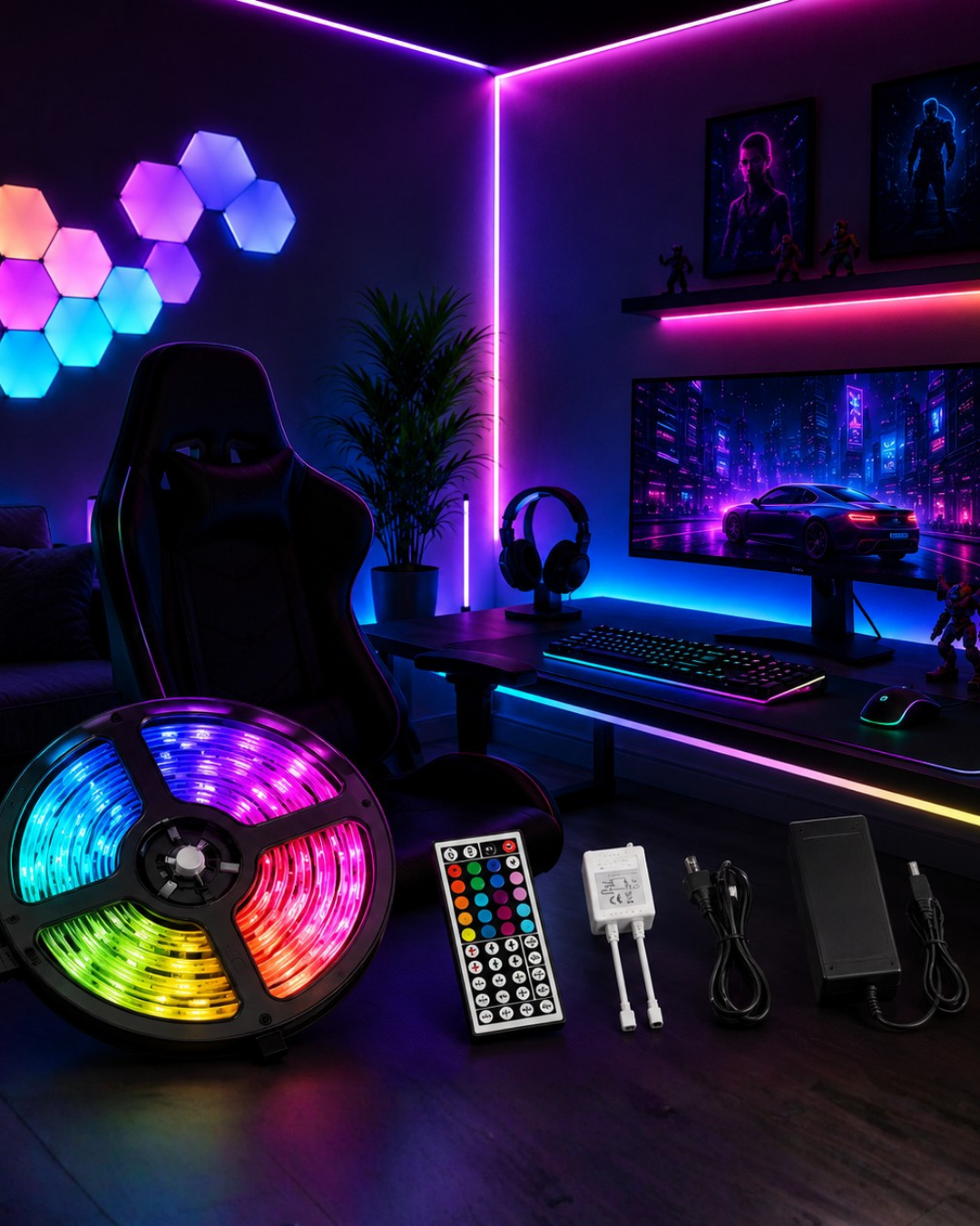 5 Metre RGB LED Şerit Kumandalı 5050 Renk Değiştiren LED Strip