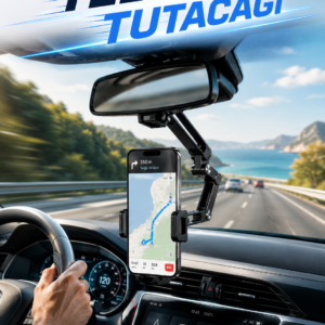 Dikiz Aynasına Monte Telefon Tutucu Katlanabilir Ayarlanabilir Araç İçi Telefon Standı