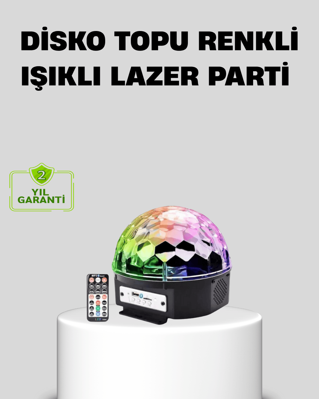 Ritim Hassasiyetli Bluetooth Hoparlörlü Disko Işığı Döner LED Efektli