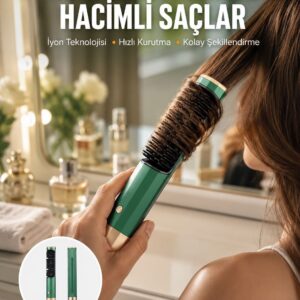 Üflemeli Saç Düzleştirici Fön Tarak Yüksek Isı Ayarlı İyon Özellikli Yeni Nesil