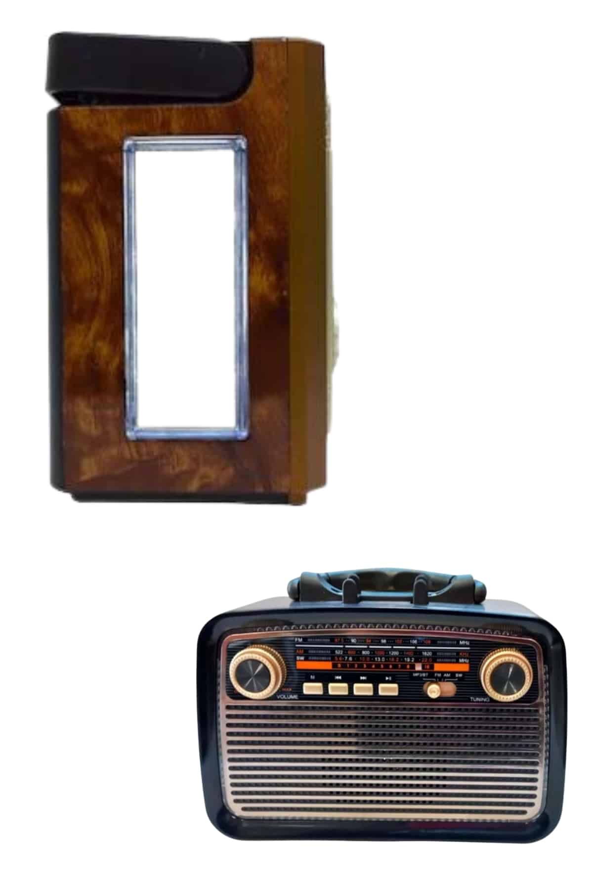 Bluetooth Hoparlör Ahşap Renk Vintage Işıklı Nostaljik Radyo Fm Ahşap Görünümlü Yeni Nesil