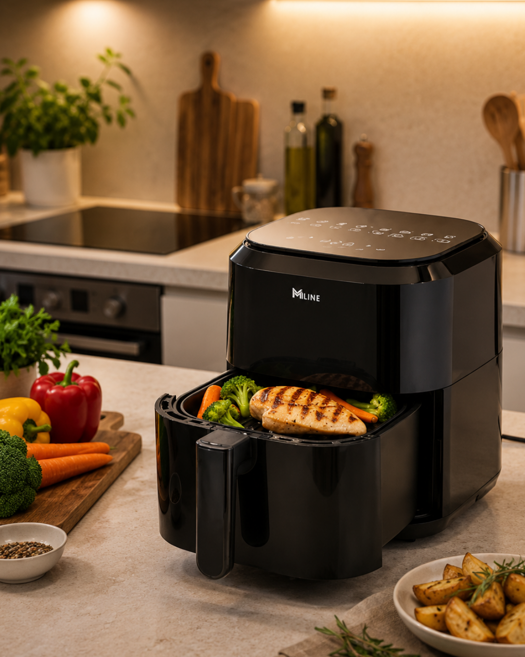 4 Litre Dijital Air Fryer Yağsız Sıcak Hava Fritözü 1360W Güç