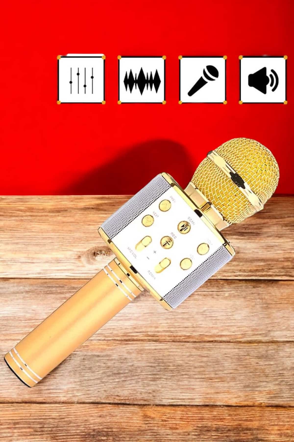 Şarjlı ve Uzun Pil Ömürlü Karaoke Mikrofon USB Bellek Destekli, Profesyonel Ses