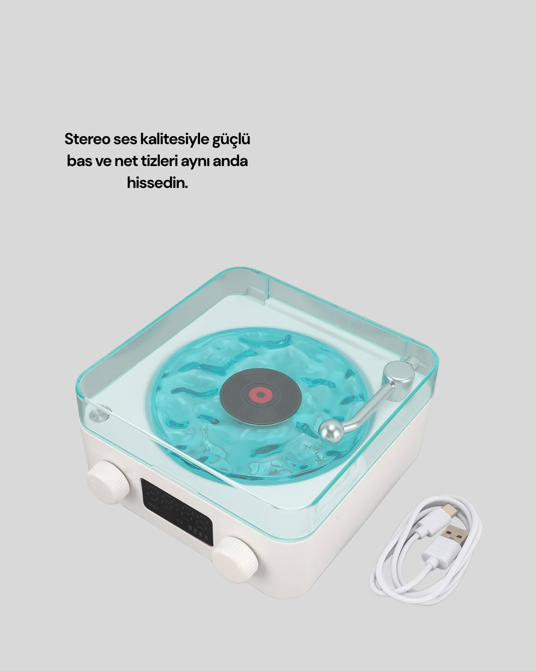 Stereo Sesli Gece Lambalı Bluetooth Hoparlör – Şık Vintage Tasarım