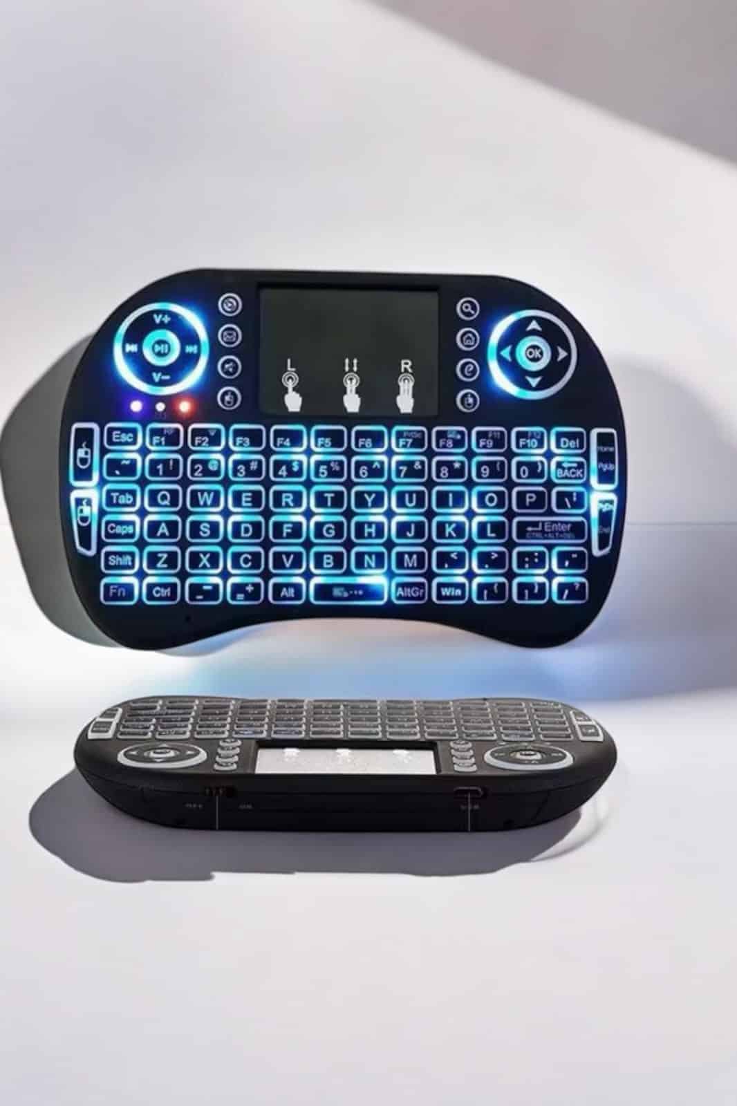 TV Uyumlu Mini Klavye Q Klavye Işıklı Tüm Cihazlara Uyumlu