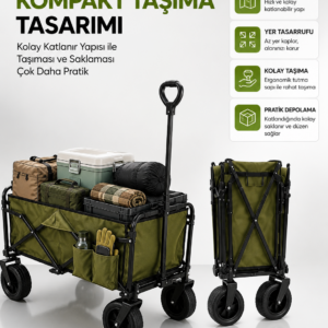 130 KG Taşıma Kapasiteli Katlanabilir Wagon Taşıma Arabası