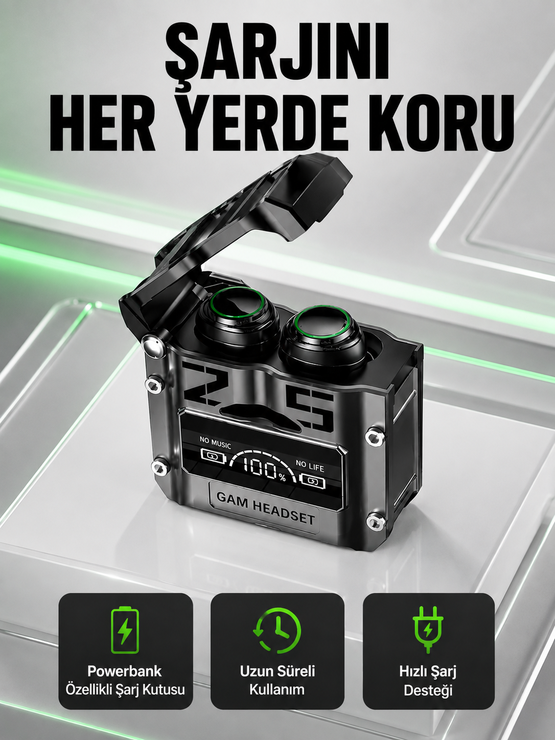 Yüksek Ses Kaliteli Kablosuz Bluetooth Kulaklık Suya Dayanıklı Yeni Nesil