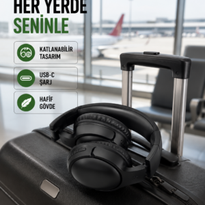 Katlanabilir USB-C Şarjlı Bluetooth Kulaklık