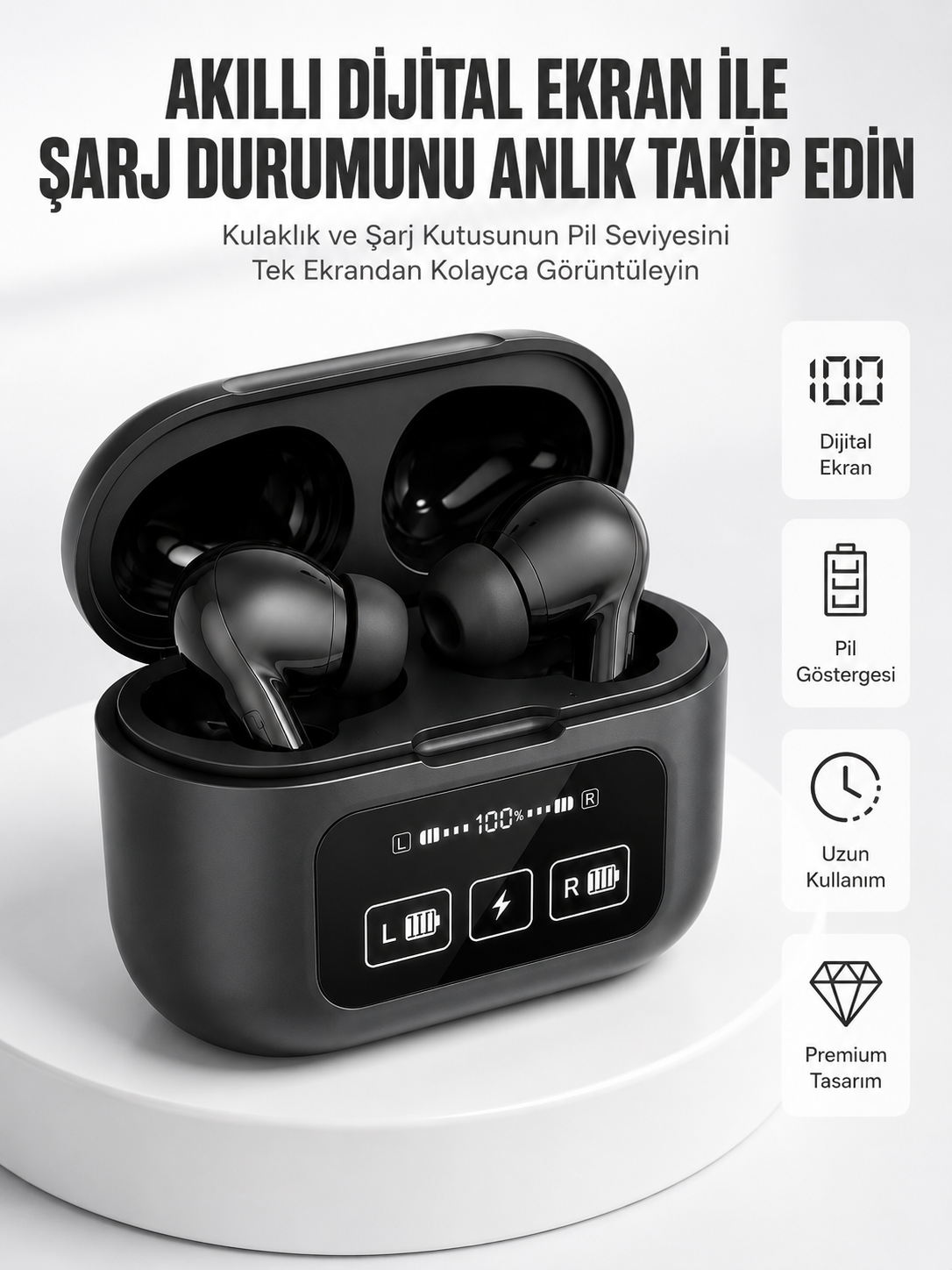 Kablosuz Bluetooth Kulaklık Pro Yeni Nesil Dokunmatik Kontrol