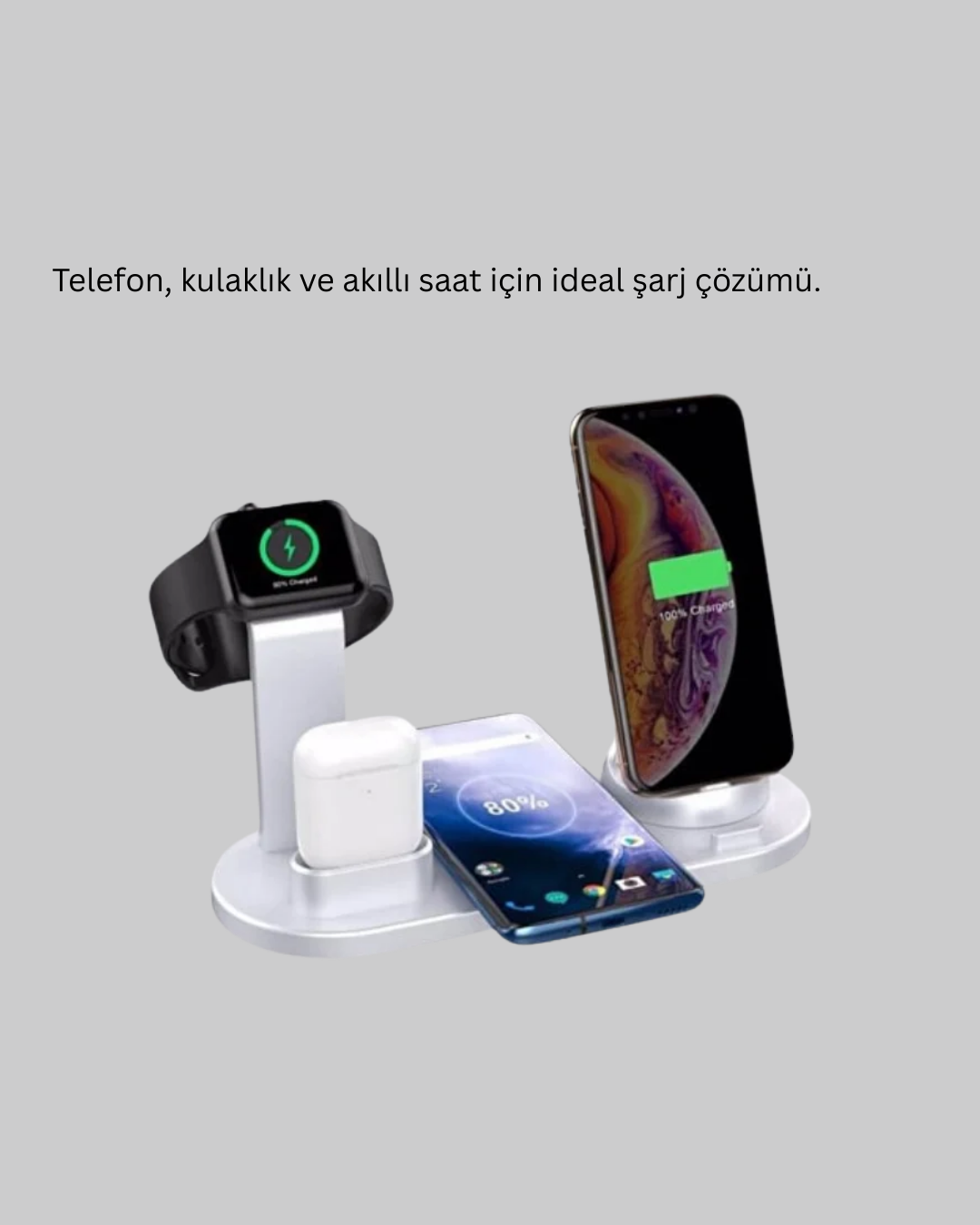 Masaüstü Düzenleyici 4’ü 1 Arada Kablosuz Şarj Aksesuarı Yeni Nesil