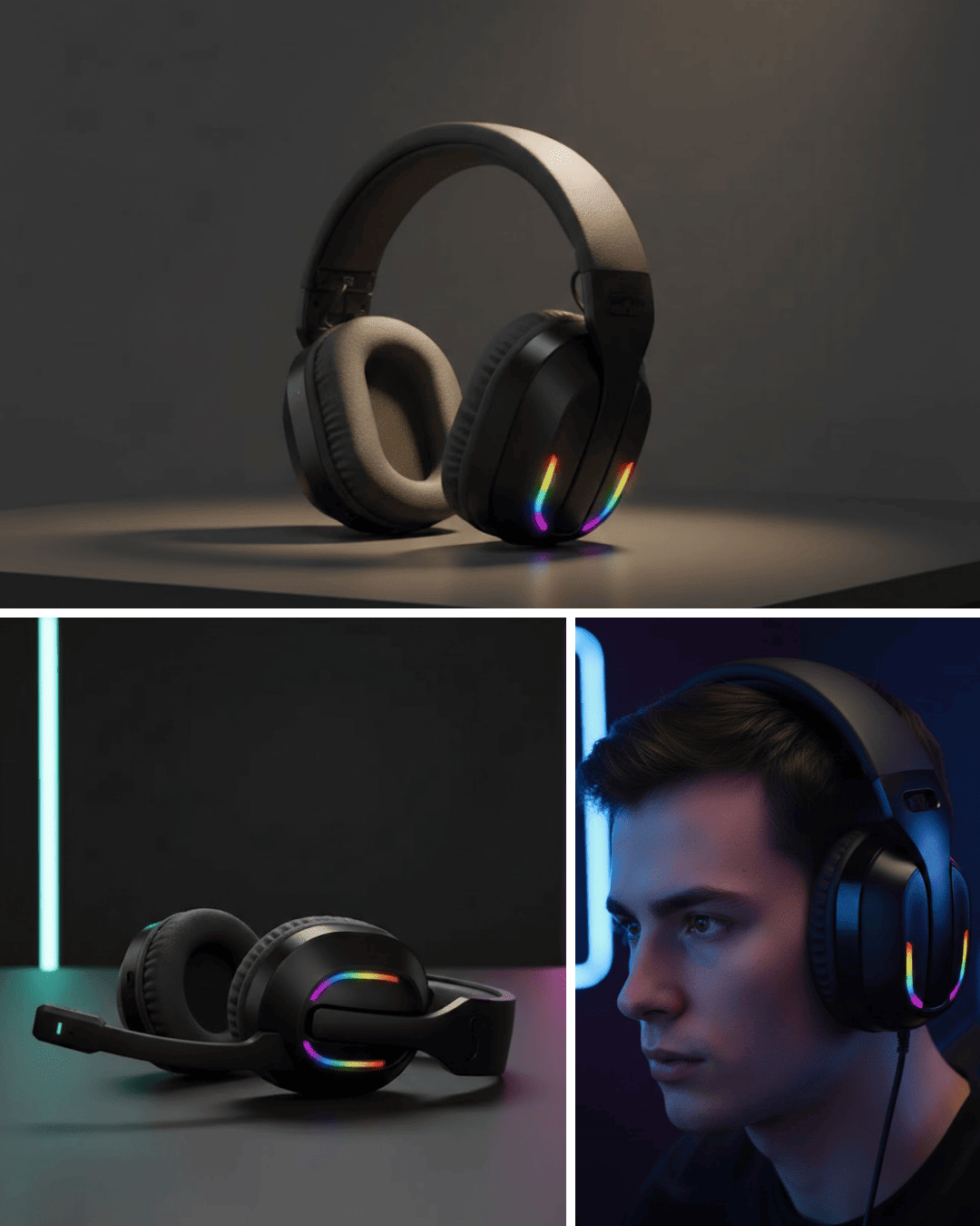 RGB Aydınlatmalı Kablosuz Oyuncu Kulaklığı Konsol ve PC Uyumlu