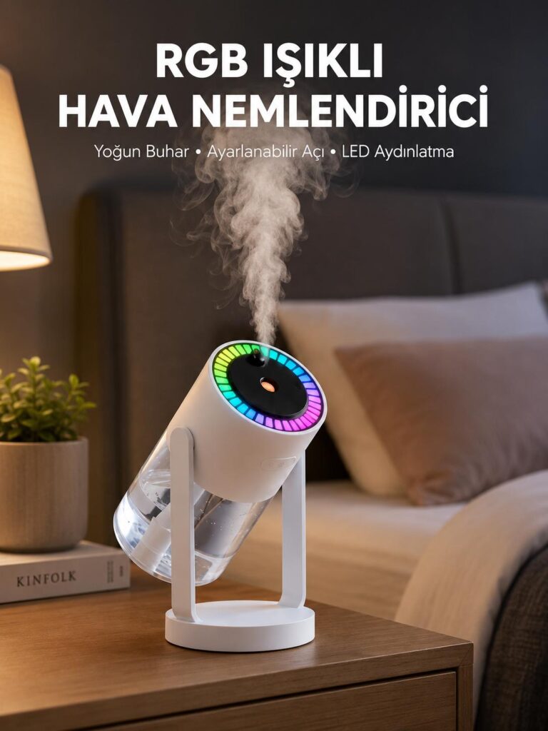 Gökyüzü Projektörlü Buhar Makinesi Ev Ofis ve Araç Uyumlu