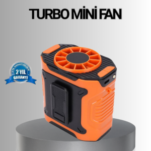 Turbo Mini Taşınabilir Fan – 100 Kademeli Dijital Hız Kontrolü ve Type-C Şarj