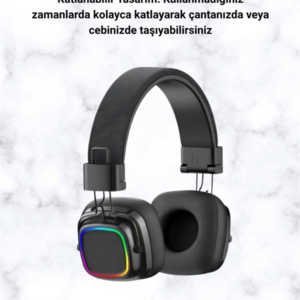 Renkli Işık Efektli Bluetooth 5.3 Müzik Kulaklığı