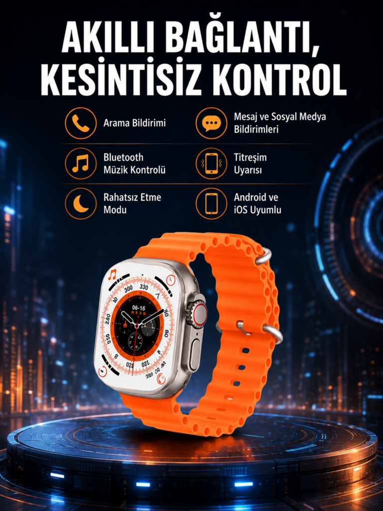 Ultra Akıllı Saat 49 Mm Çift Kordonlu Arama Cevaplama Bluetooth Bağlantılı