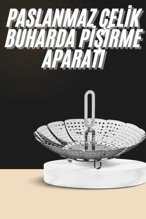 Buharda Pişirme Haşlama Aparatı Açılır Kapanır Paslanmaz Çelik Sebze Haşlama