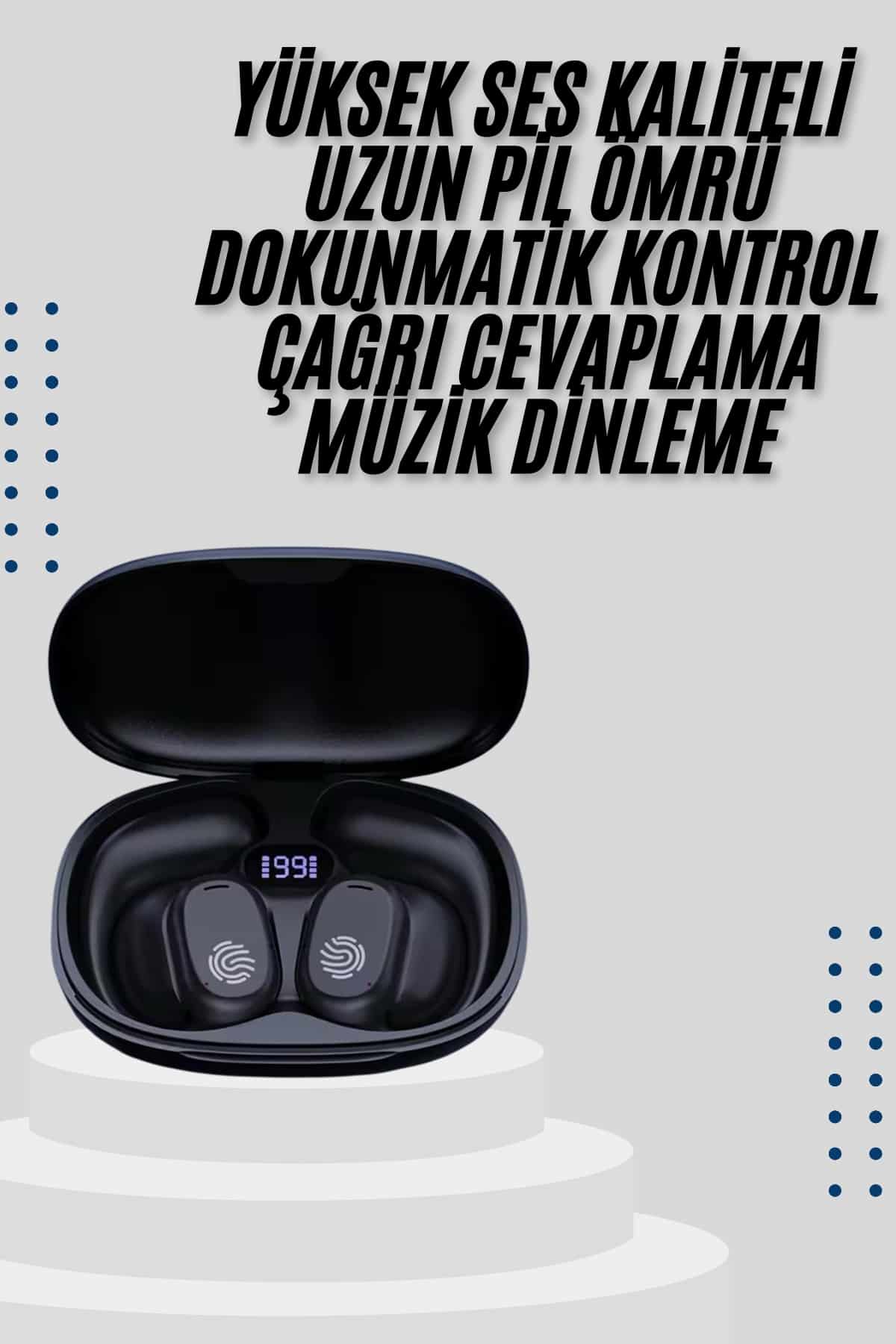 Kablosuz Küpeli Kulaklık Aktif Gürültü Önleyici Dokunmatik Kontrol