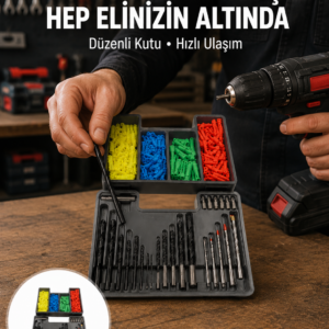 Matkap Ucu Seti 24 Parça Organizer Kutulu Ahşap Metal Beton Uyumlu Yeni Nesil