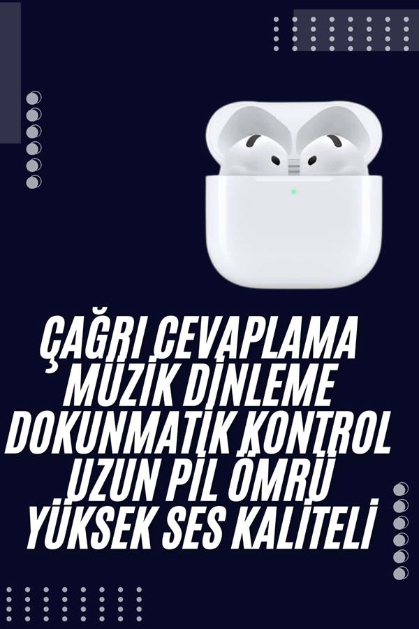 Bluetooth Kulaklık Beyaz Çağrı Cevaplama Dokunmatik Kontrol Kablosuz