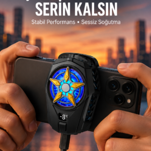 Oyunlar İçin Telefon Soğutucu – 65-85 mm Uyumlu, Dijital Ekranlı Yeni Nesil