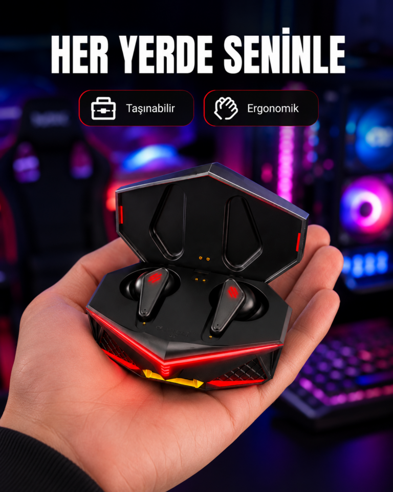 Kablosuz Bluetooth Gaming Kulaklık Suya Dayanıklı Yeni Nesil