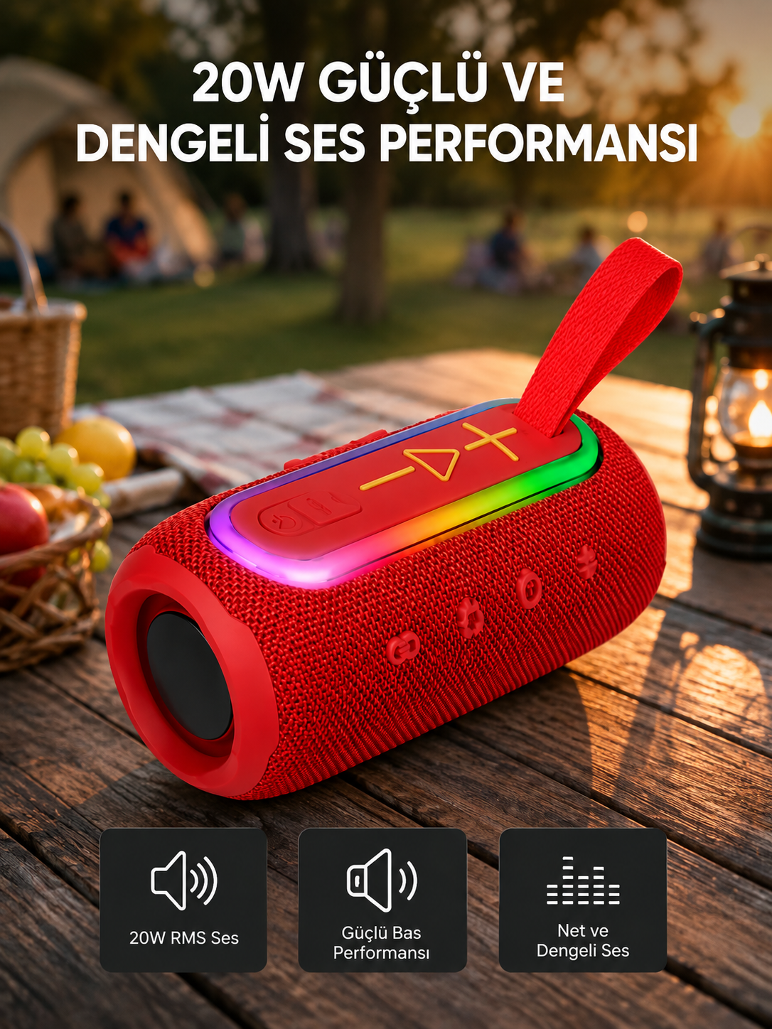 Kablosuz Hoparlör – Bluetooth 5.1, Güçlü Bas ve 10 Metre Menzil