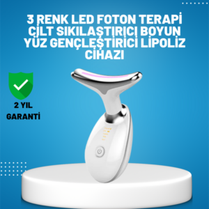 3 Modlu Boyun ve Yüz Bakım Cihazı – EMS, Temizleme, Sıcak Masaj ve Renkli Işık Terapi Özellikli
