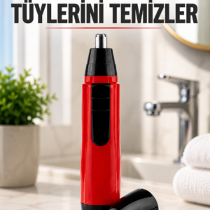 Kulak Burun Tüy Temizleme Makinası Pilli Kırmızı Ergonomik Yeni Nesil