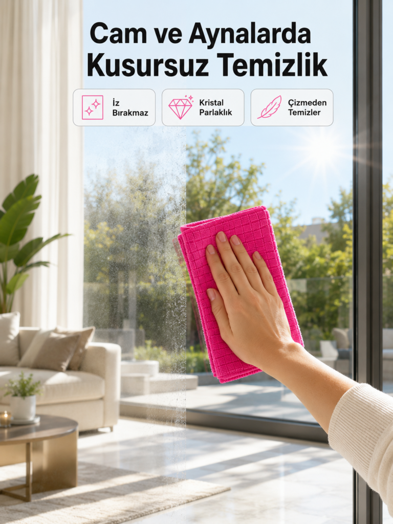 40x40 cm Premium Mikrofiber Temizlik Bezi Hızlı Kuruyan ve Leke Bırakmayan Bez