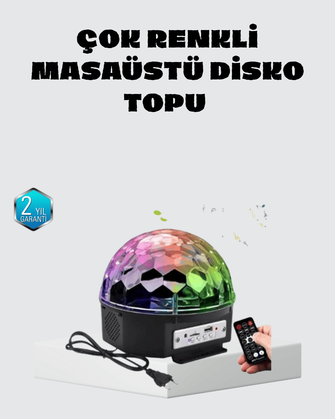 Taşınabilir Mini Disko Topu Lamba – Müzikle Senkronize Işık Efekti ve Parti Atmosferi