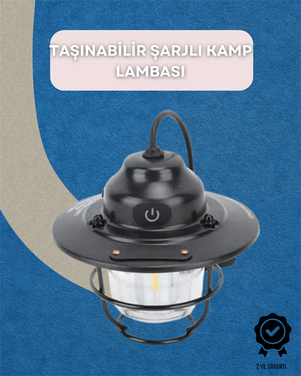 Dış Mekan İçin Şık LED Fener – 4400mAh Pil, IPX4 Su Geçirmez, Asılabilir