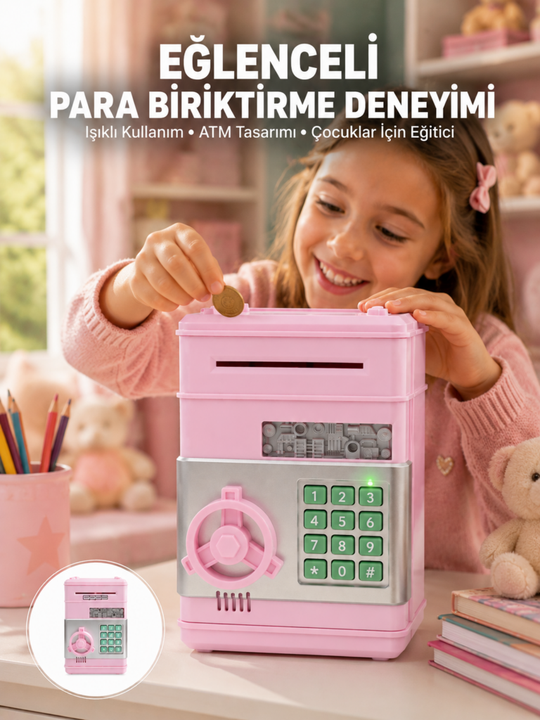 Elektronik Şifreli Otomatik Para Yutan Çocuk Kumbarası