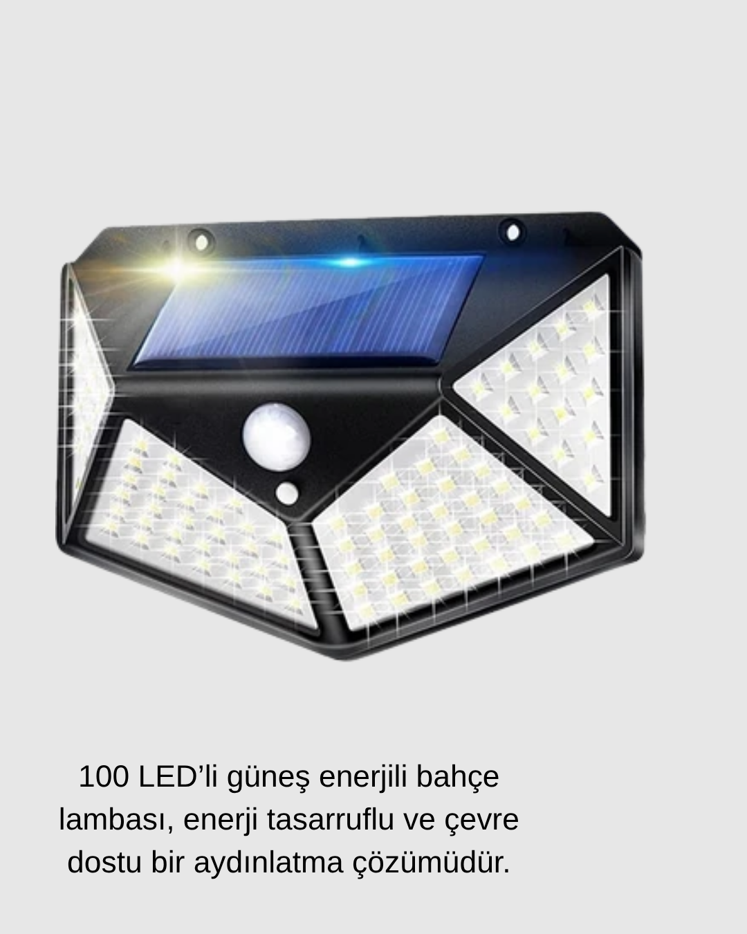 Solar Güçlü 100 LED Bahçe Lambası – Enerji Tasarruflu, Suya Dayanıklı ve Geniş Açılı Işık