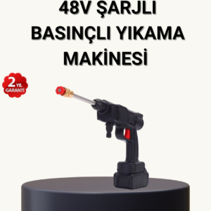 Taşınabilir Basınçlı Yıkama Makinesi – 5m Hortumlu, Köpük Şişeli, 48V Güçlü