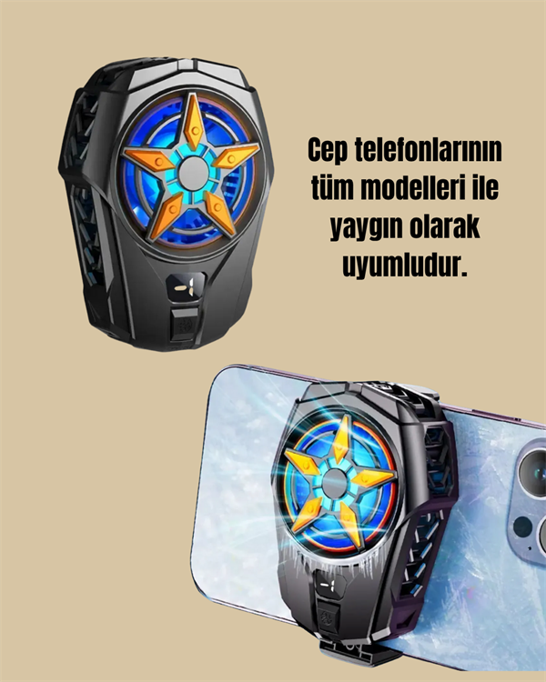 Mobil Cihaz Soğutma Radyatörü – Metal+ABS, Type-C Kablolu Yeni Nesil