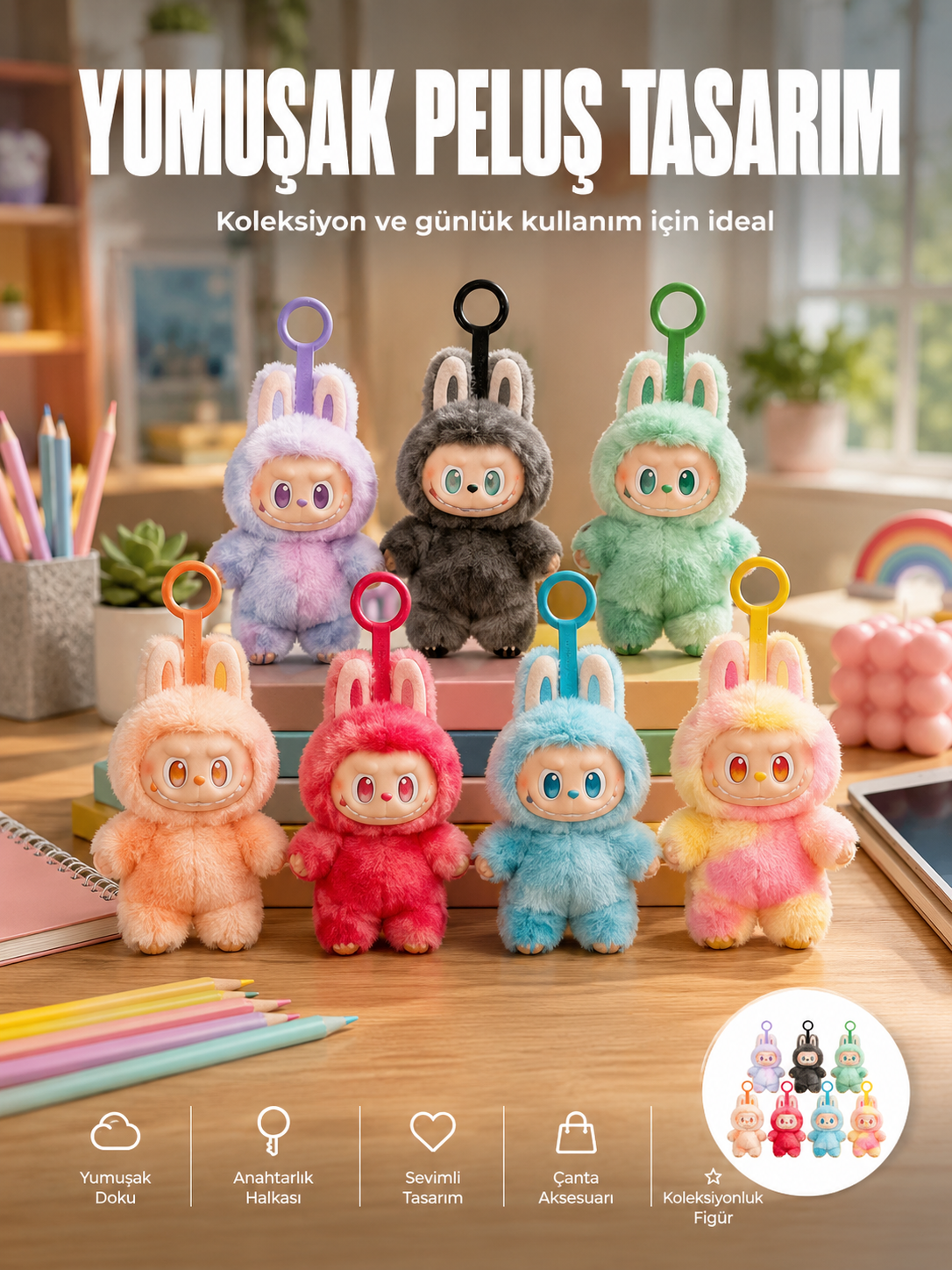Dekoratif Labubu Peluş Figür Oyuncak Yeni Seri