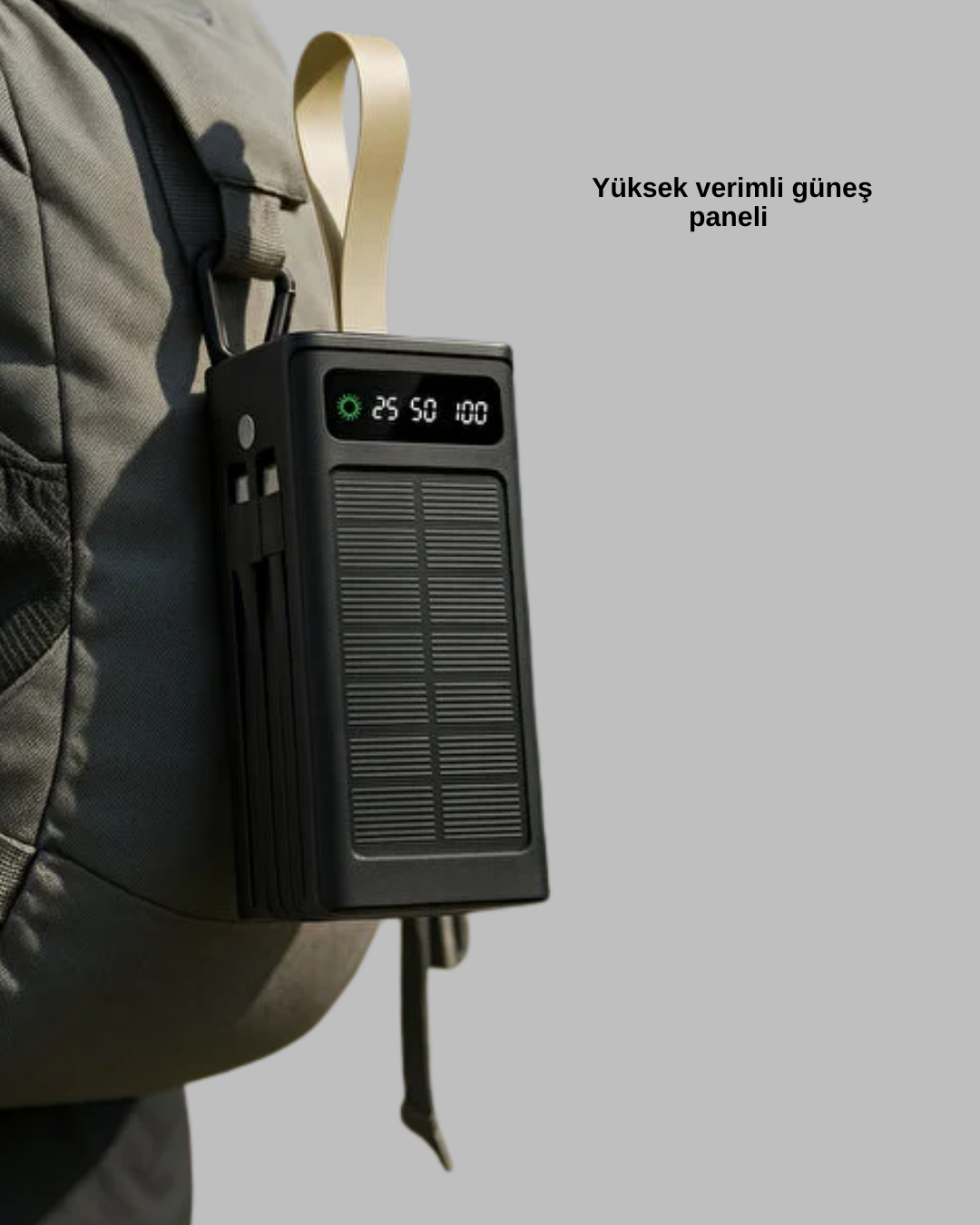 Kamp ve Outdoor Kullanıma Uygun Güneş Panelli Powerbank Yeni Nesil