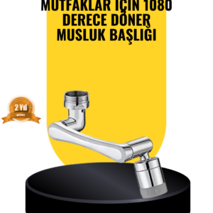 1080° Dönebilen Musluk Başlığı 2 Su Modlu Ayarlanabilir Esnek Tasarım