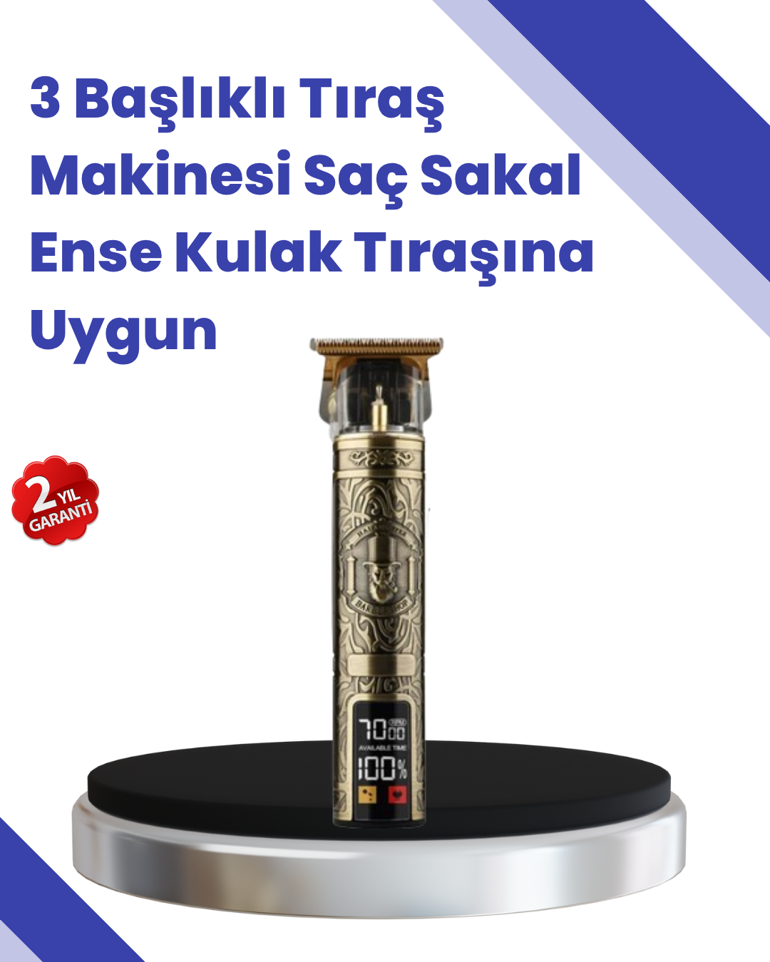 Kablosuz Saç Sakal Düzeltici – Çoklu Başlık ve Taraklı