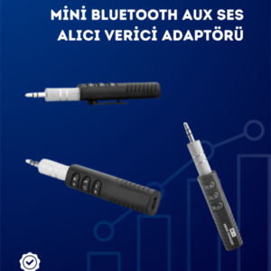 Kablolu Hoparlör ve Kulaklıklar İçin Bluetooth Adaptör | Mini Boy, Klipsli, Taşınabilir