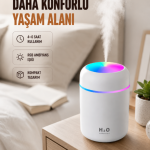 USB Girişli Taşınabilir Mini Nemlendirici 300ml Su Hazneli