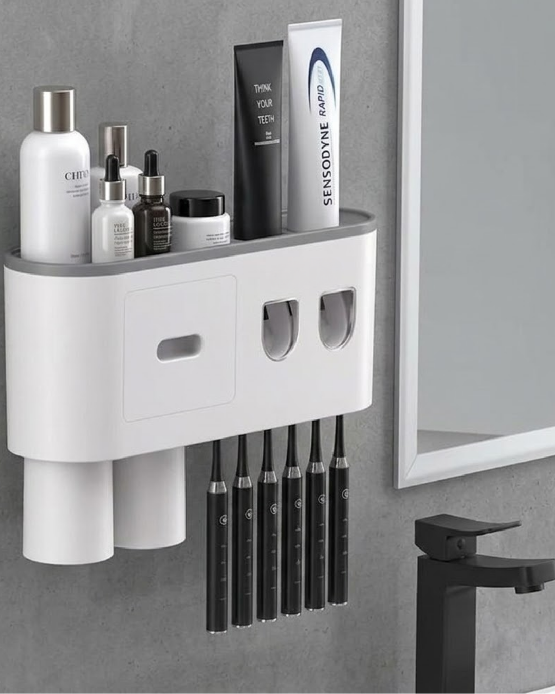 Çok Fonksiyonlu Diş Fırçası Tutucu Otomatik Dispenser Bardaklı Organizer